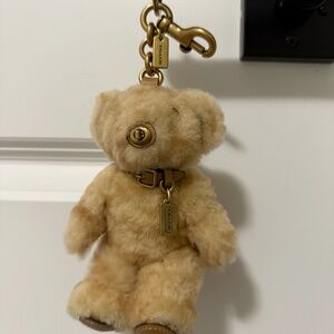 Coach Tan Teddy Bear Keychain